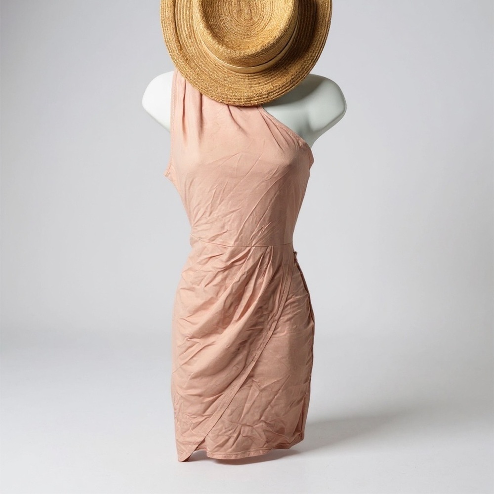 PRETTYGARDEN One-Shoulder Ruched Bodycon Mini Dress – Pink | Size S | NWT